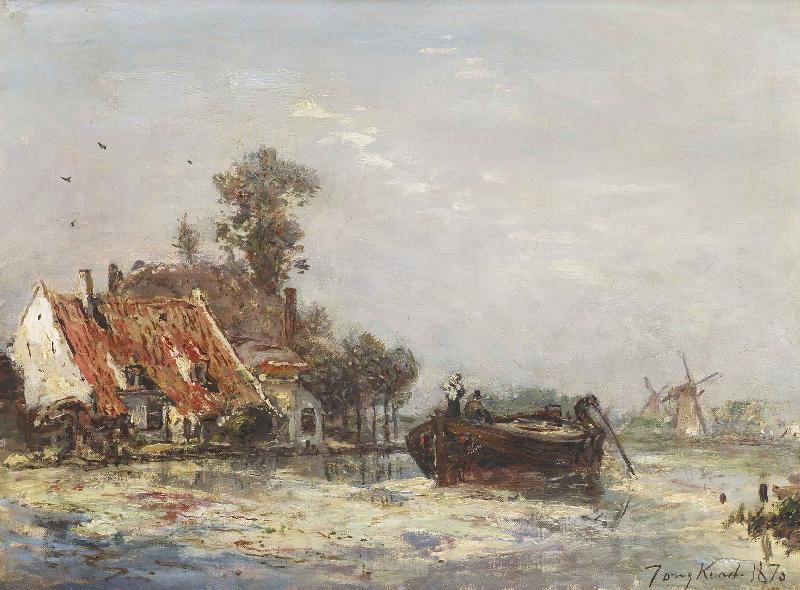 Johan Barthold Jongkind River near Rotterdam France oil painting art